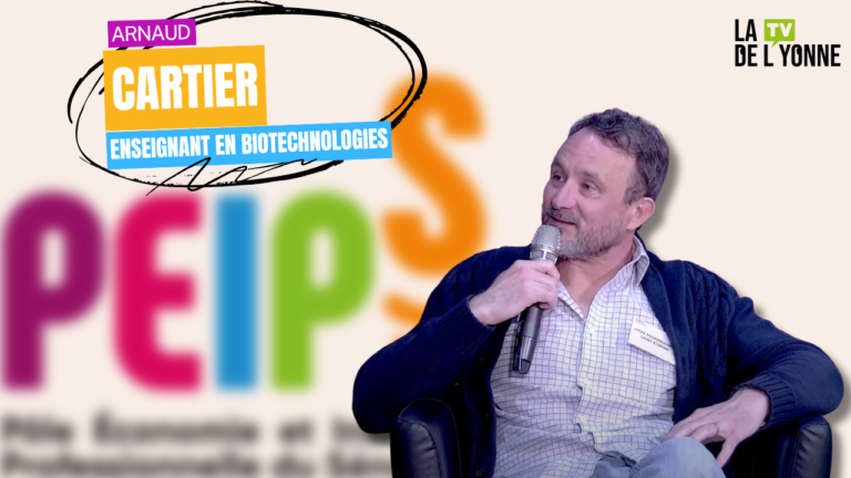 Arnaud Cartier, enseignant en biotechnologies au lycée professionnel Saint-Etienne - 2ᵉ Rencontre de l’Emploi, de la Formation et de l’Orientation à Sens