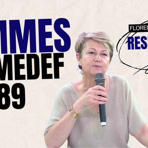 Miniature de la vidéo avec Florence Poulain, responsable du réseau Femmes du MEDEF 89, tenant un micro. En fond, les mots 'Femmes du MEDEF 89' et 'Responsable' apparaissent en grandes lettres, avec le logo de La TV de l’Yonne.